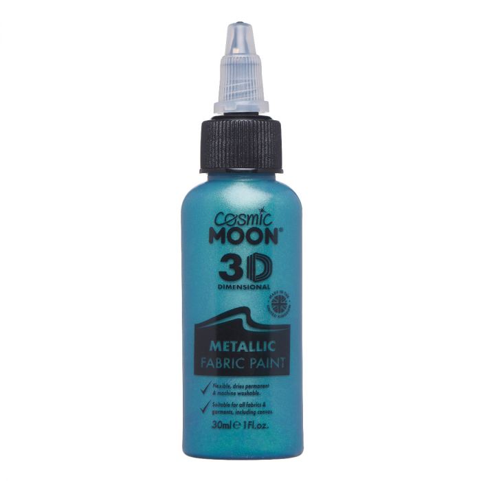 Moon Textilfärg 3D självlysande, metallic grön 30 ml