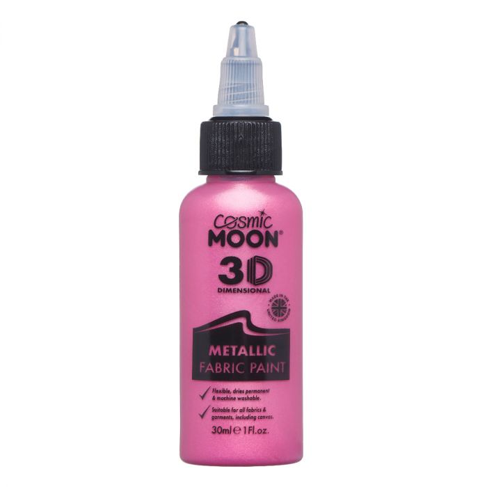Moon Textilfärg 3D självlysande, metallic rosa 30 ml