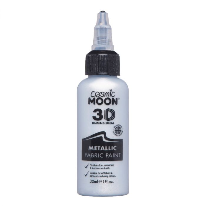Moon Textilfärg 3D självlysande, metallic silver 30 ml