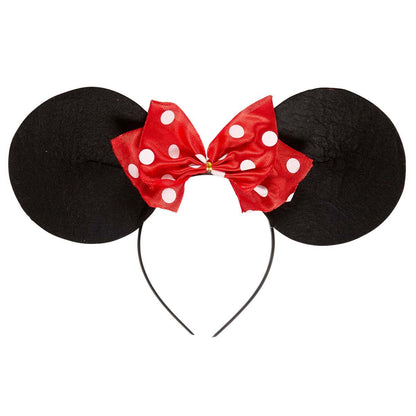 Musöron, svart med rosett