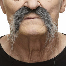 Mustasch, biker svart/vit