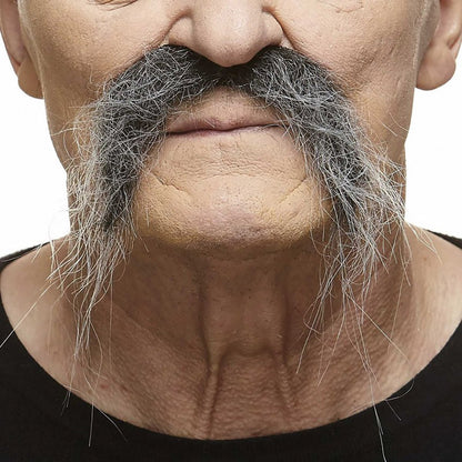 Mustasch, biker svart/vit