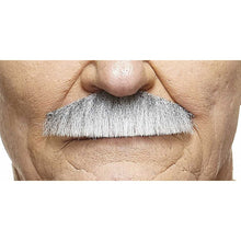 Mustasch, butler grå/vit