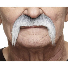 Mustasch, cowboy grå/vit