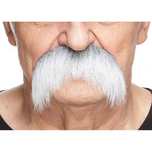 Mustasch, rebel grå/vit