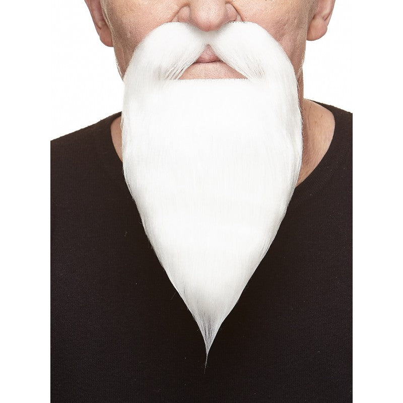 Mustasch med skägg, royal wizzard vit