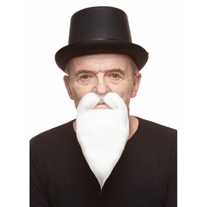 Mustasch med skägg, royal wizzard vit