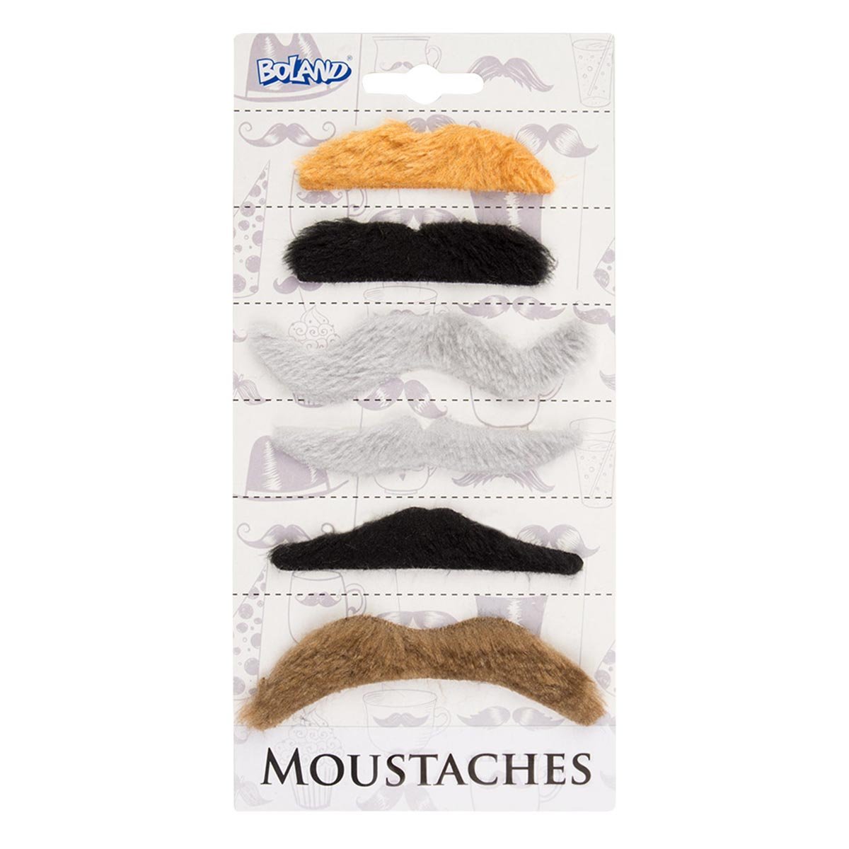 Mustascher, naturlig 6 st