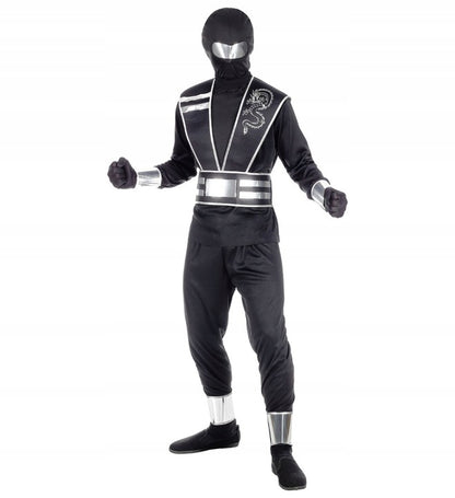 Barndräkt, mirror ninja svart 140 cm / 8-10 år
