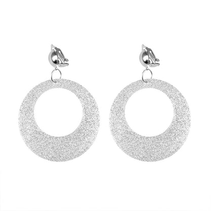 Örhängen, silver glitter 80-tal