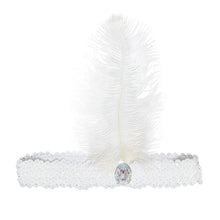 Pannband med fjäder, vit