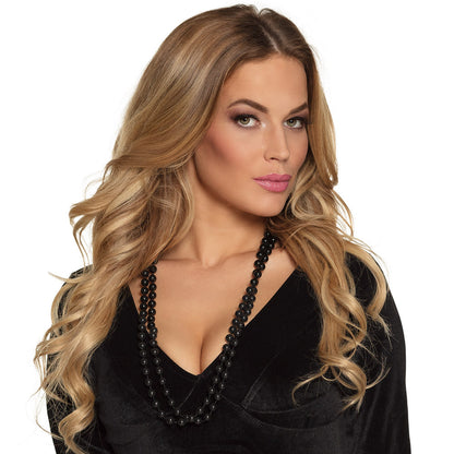 Pärlhalsband, svart 46 cm