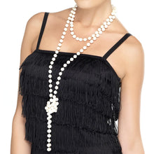 Pärlhalsband, vit 180 cm