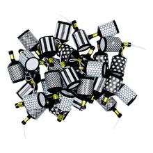 Partypopper, svart/vit 30 st