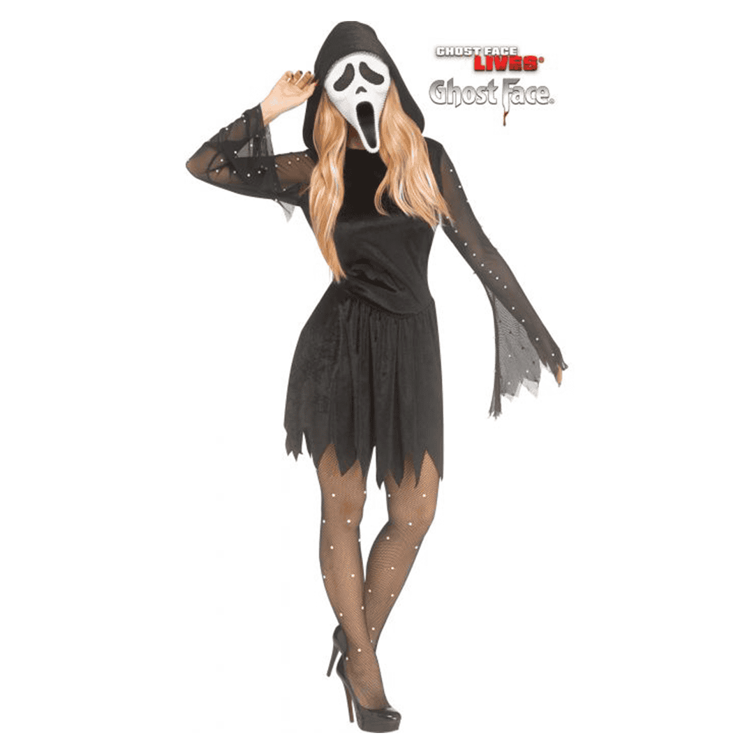 Klänning, Pearl Velour Bling Ghost Face M/L