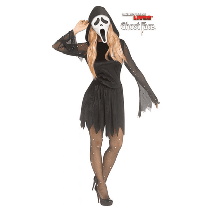 Klänning, Pearl Velour Bling Ghost Face M/L