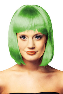 Peruk, girly grön
