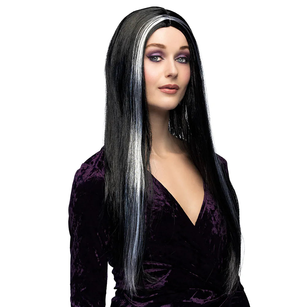 Peruk, häxa svart/vit