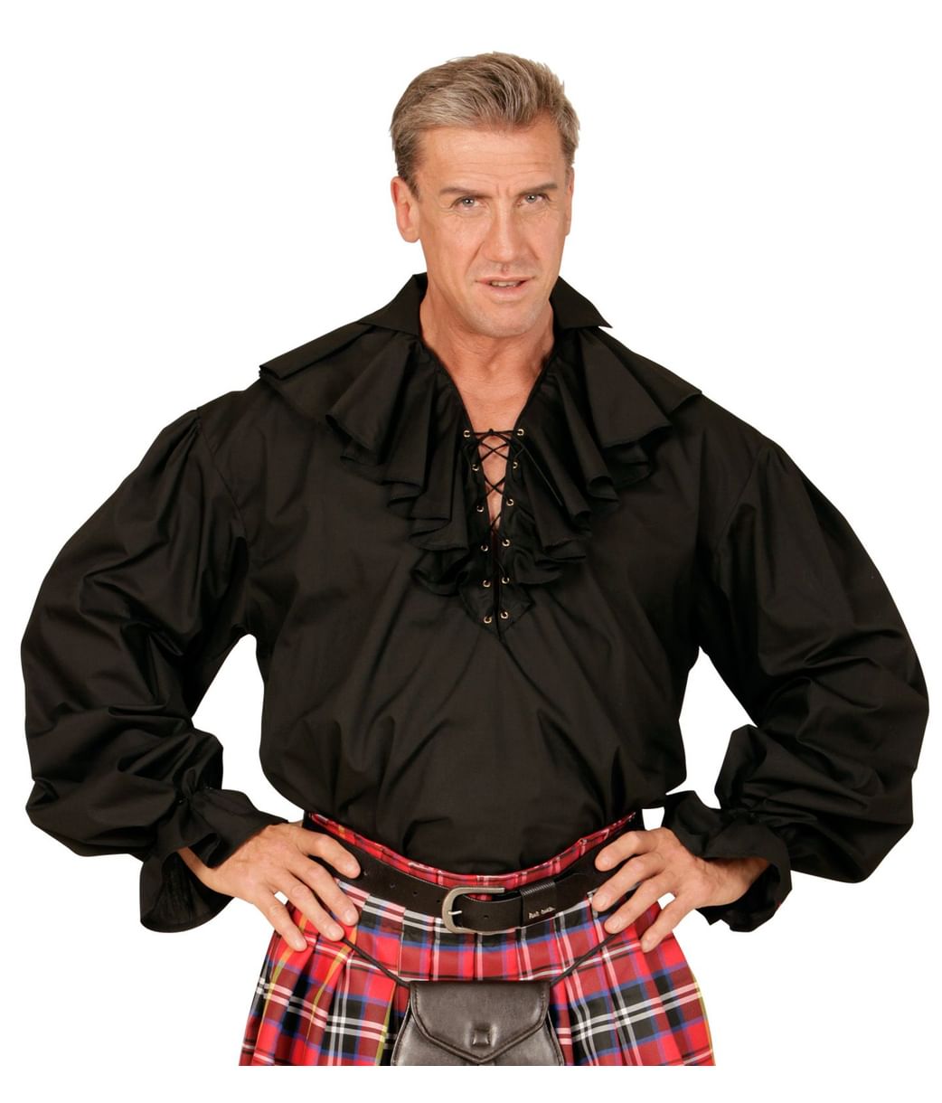 Piratskjorta, svart M/L