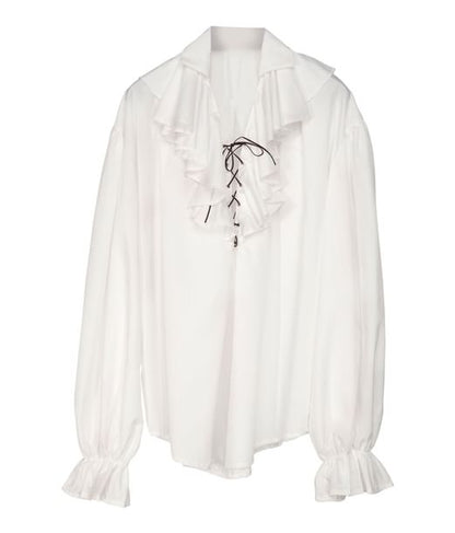 Piratskjorta, vit M/L