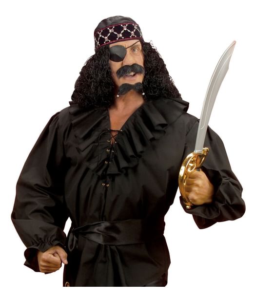 Piratskjorta, svart M/L