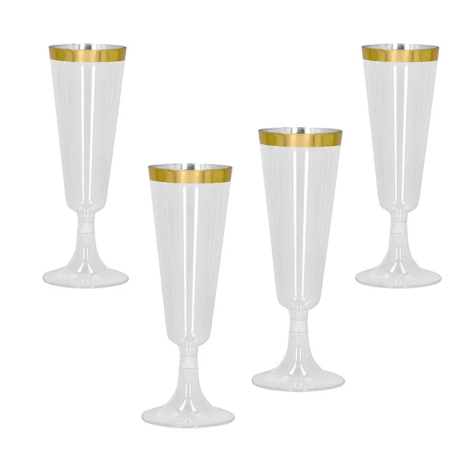Plastglas, guld 4 st