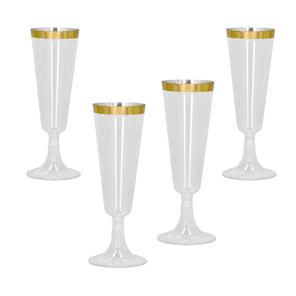 Plastglas, guld 4 st