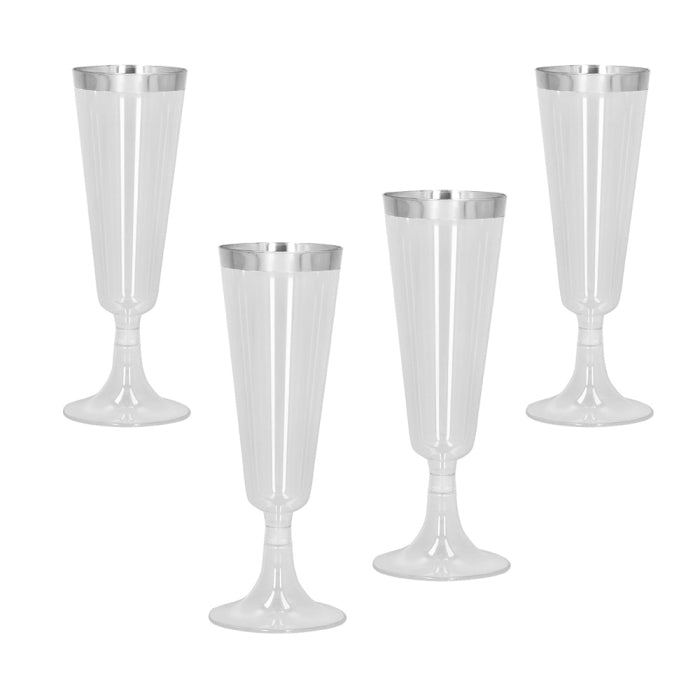 Plastglas, silver 4 st