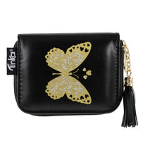 PLÅNBOK SVART MED FJÄRIL TINKA WALLET