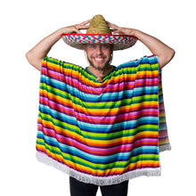Poncho, flerfärgad