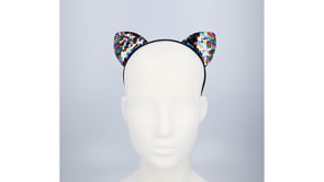 Diadem, katt paljett regnbåge