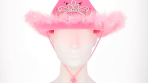 Cowboyhatt, rosa LED