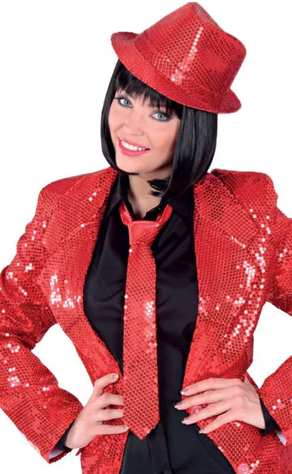 Slips, röda paljetter