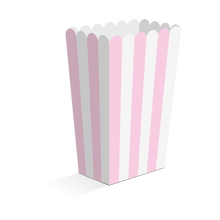 Popcornbägare, rosa 8 st