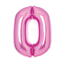 Folieballong, siffra 0 rosa 66 cm