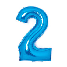 Folieballong, siffra 2 blå 66 cm