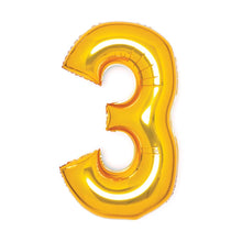 Folieballong, siffra 3 guld 66 cm