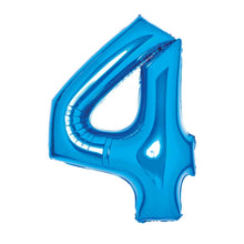 Folieballong, siffra 4 blå 66 cm