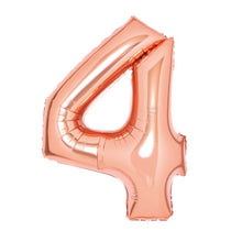 Folieballong, siffra 4 roséguld 66 cm