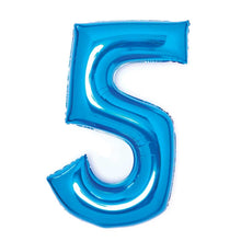 Folieballong, siffra 5 blå 66 cm