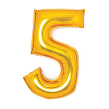Folieballong, siffra 5 guld 66 cm