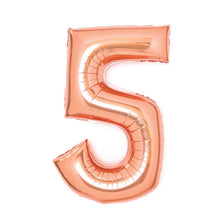 Folieballong, siffra 5 roséguld 66 cm