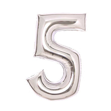 Folieballong, siffra 5 silver 66 cm