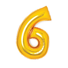 Folieballong, siffra 6 guld 66 cm