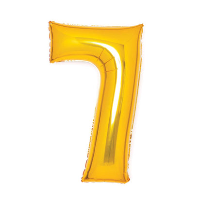 Folieballong, siffra 7 guld 66 cm