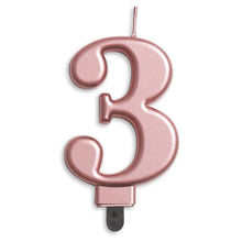 Sifferljus, 3 rose guld metallic