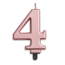 Sifferljus, 4 rose guld metallic