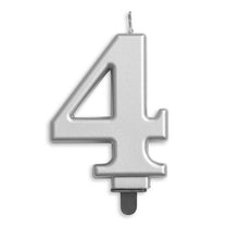 Sifferljus, 4 silver metallic