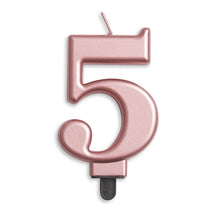 Sifferljus, 5 rose guld metallic