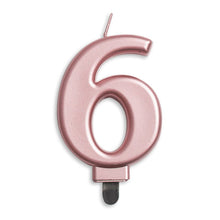 Sifferljus, 6 rose guld metallic